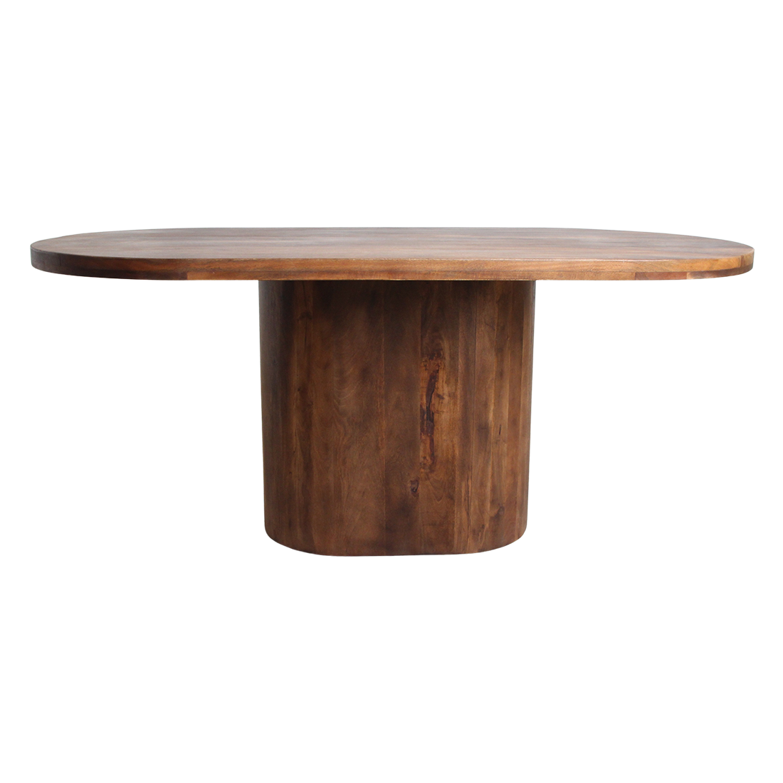 Bullnose-spisebord, aflangt ovalt, mangotræ, 180 cm, Raw Materials