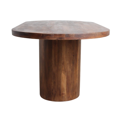 Bullnose-spisebord, aflangt ovalt, mangotræ, 180 cm, Raw Materials