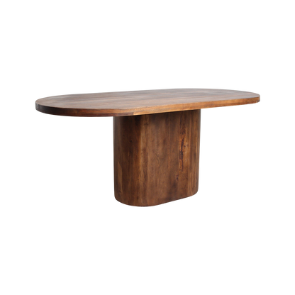 Bullnose spisebord, aflangt ovalt, mangotræ, 240 cm, Raw Materials