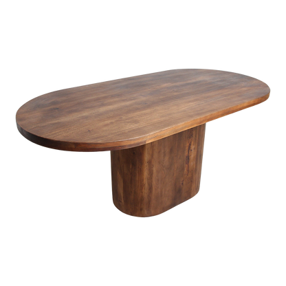 Bullnose spisebord, aflangt ovalt, mangotræ, 240 cm, Raw Materials