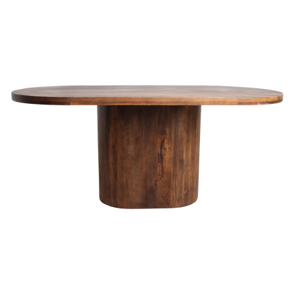 Bullnose spisebord, aflangt ovalt, mangotræ, 240 cm, Raw Materials