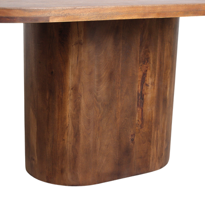 Bullnose spisebord, aflangt ovalt, mangotræ, 240 cm, Raw Materials