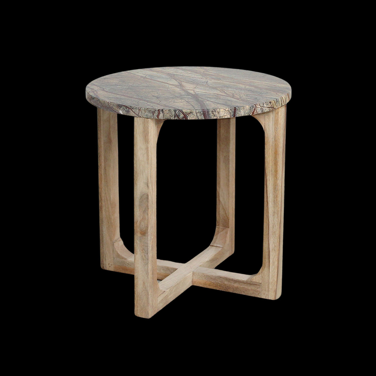 Sidebord Bizar marmor – 50 × 50 × 50 cm Raw Materials