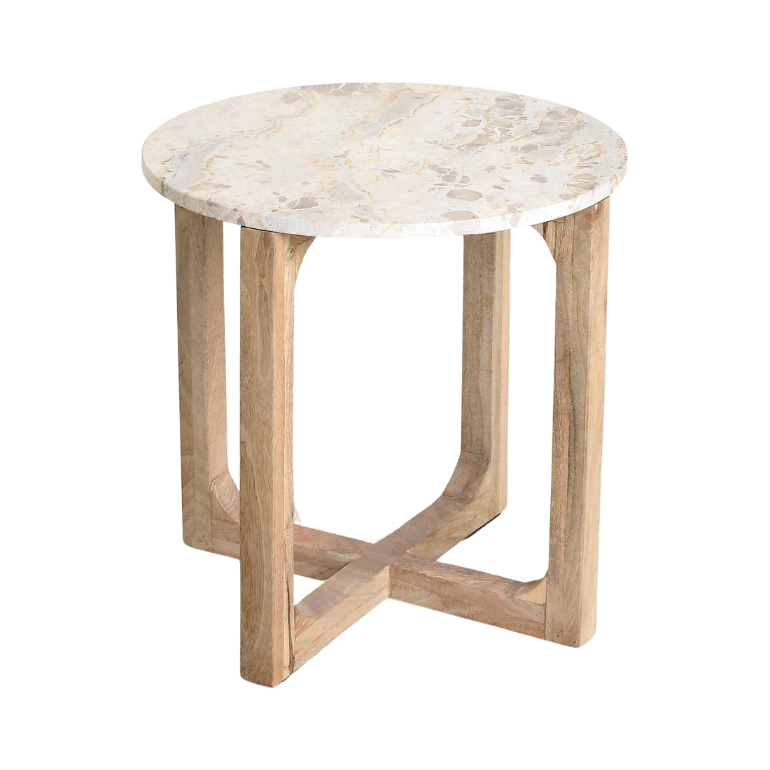Sidebord i marmor, cremefarvet - 50x50x50 cm Raw Materials