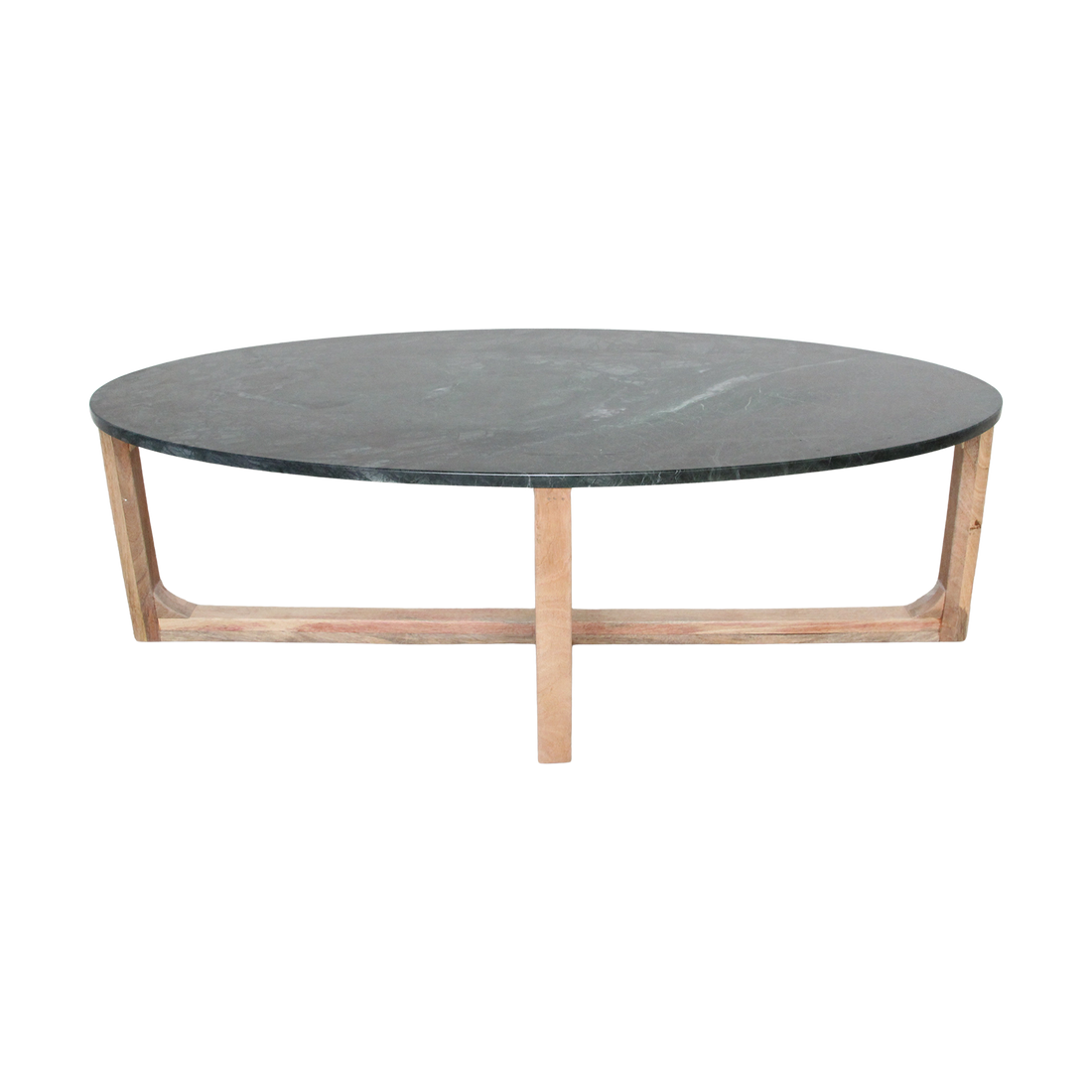 Sofabord i grøn oval marmor – Raw Materials