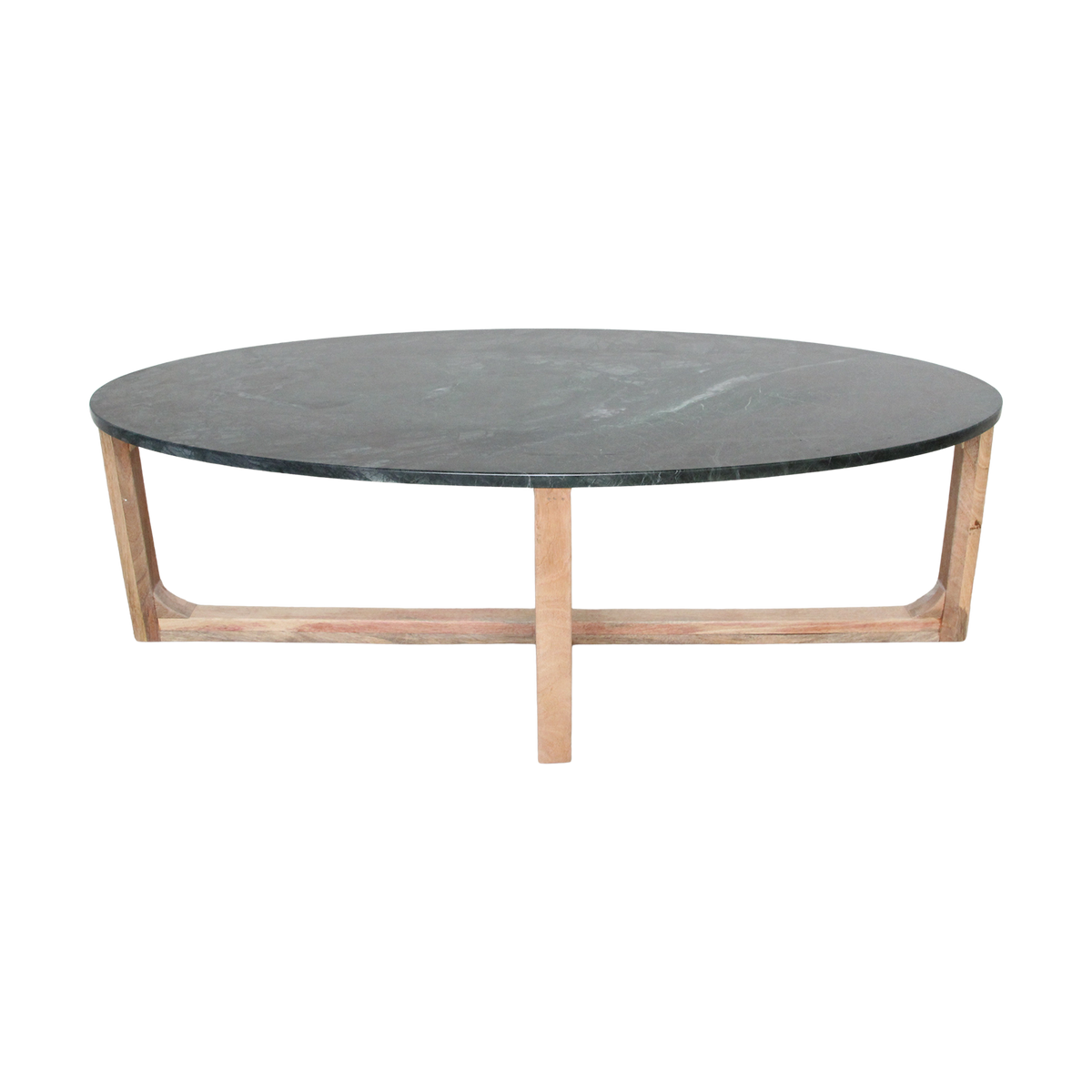 Sofabord i grøn oval marmor – Raw Materials