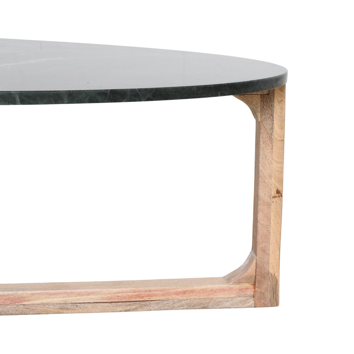 Sofabord i grøn oval marmor – Raw Materials