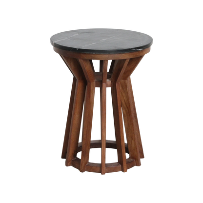 Sidebord Sabah sort marmor Ø40x50 cm – Raw Materials