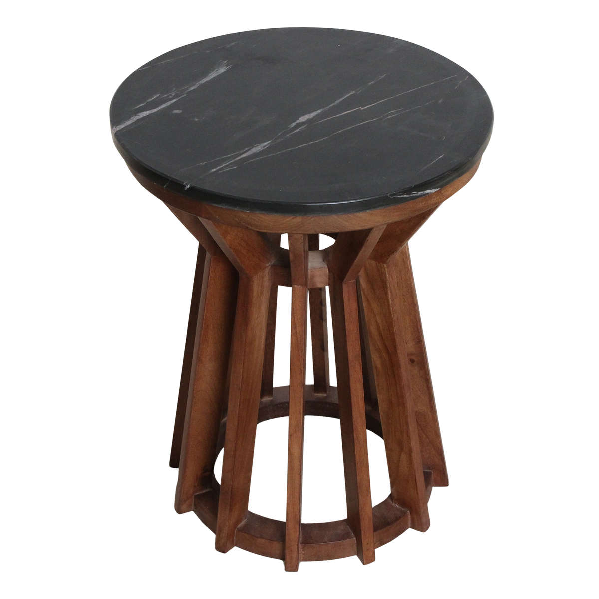 Sidebord Sabah sort marmor Ø40x50 cm – Raw Materials