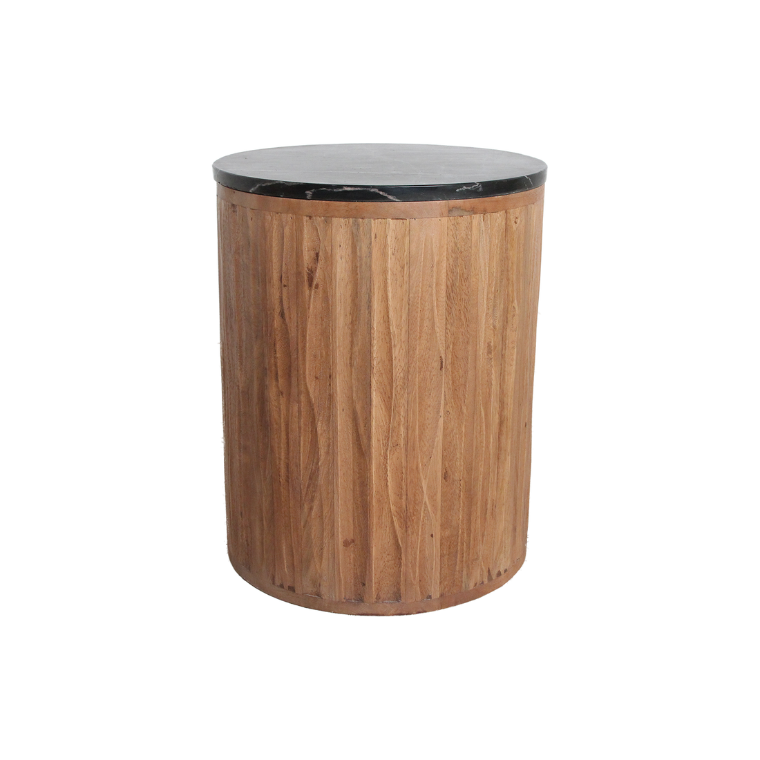 Rundt sidebord Langkawi i sort marmor fra Raw Materials