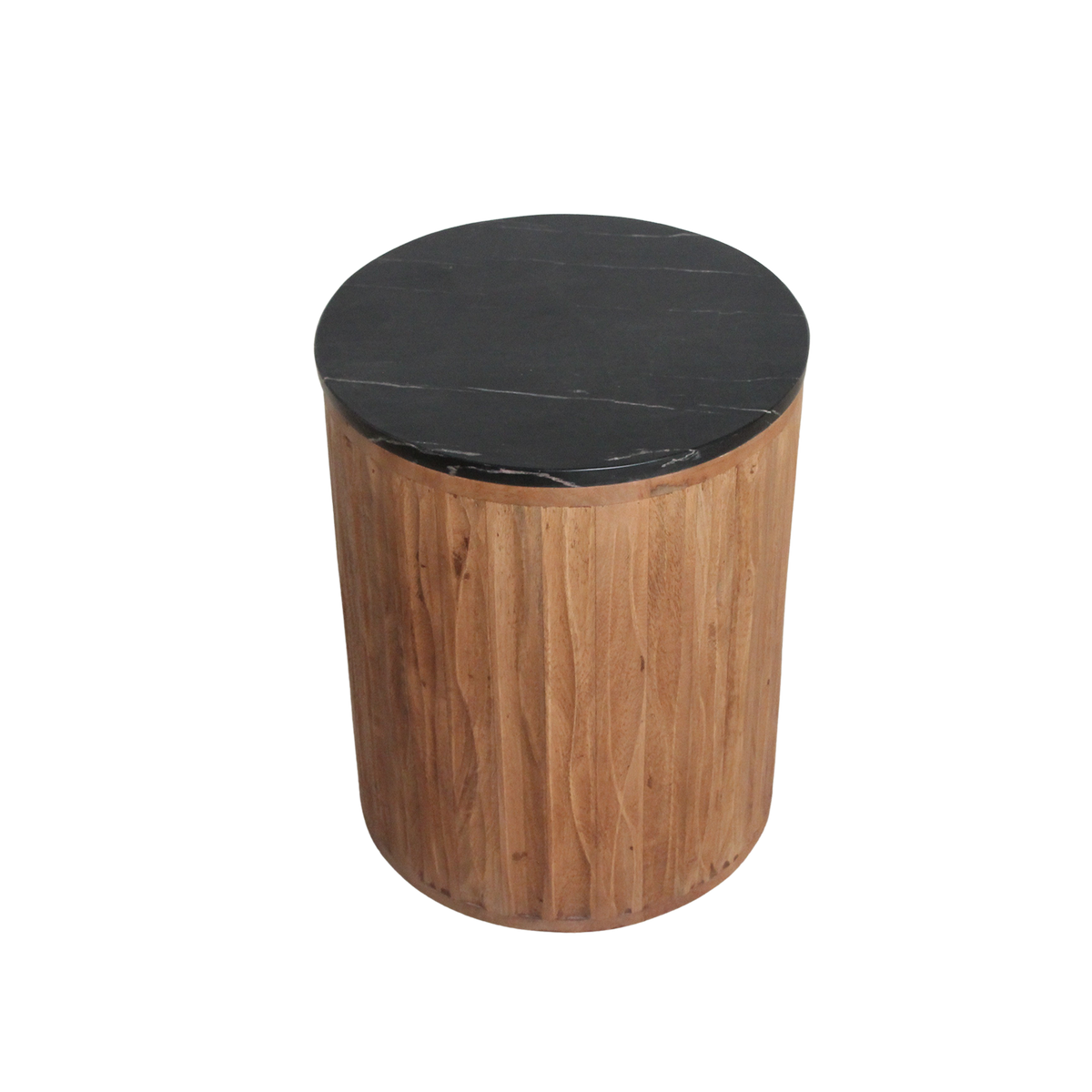 Rundt sidebord Langkawi i sort marmor fra Raw Materials