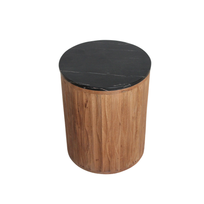 Rundt sidebord Langkawi i sort marmor fra Raw Materials