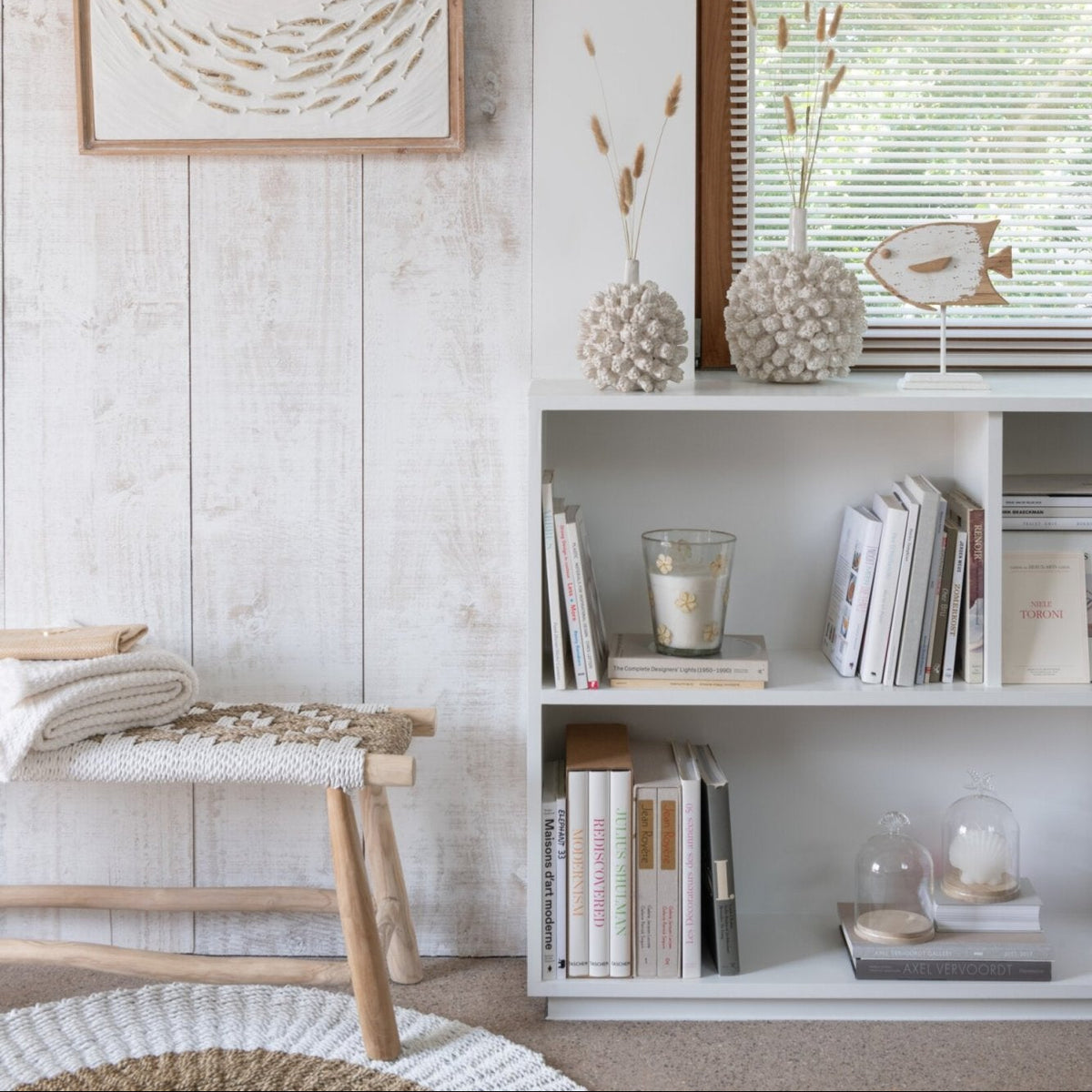 Sofa Waverly Teaktræ/Søgræs Natur/Hvid J-Line