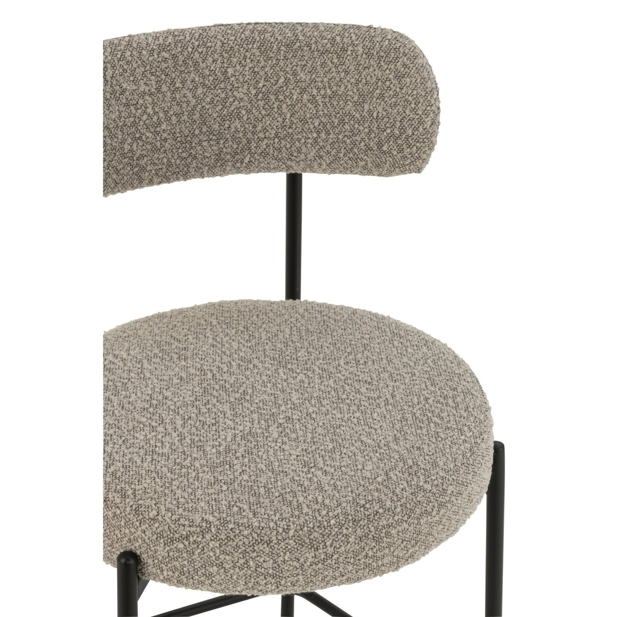 Barstol Boucle Krydsfiner/Polyester Grå/Sort J-Line