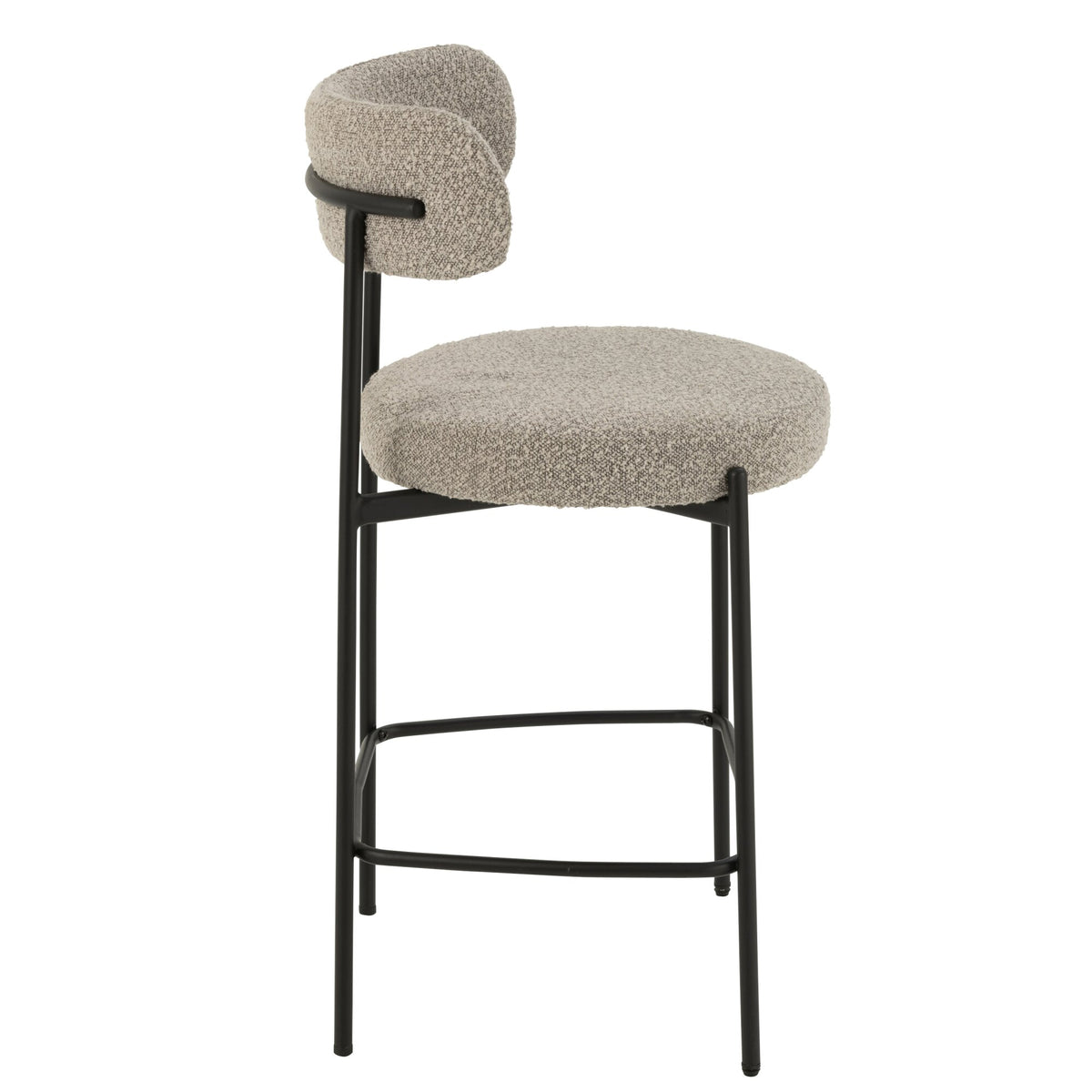 Barstol Boucle Krydsfiner/Polyester Grå/Sort J-Line