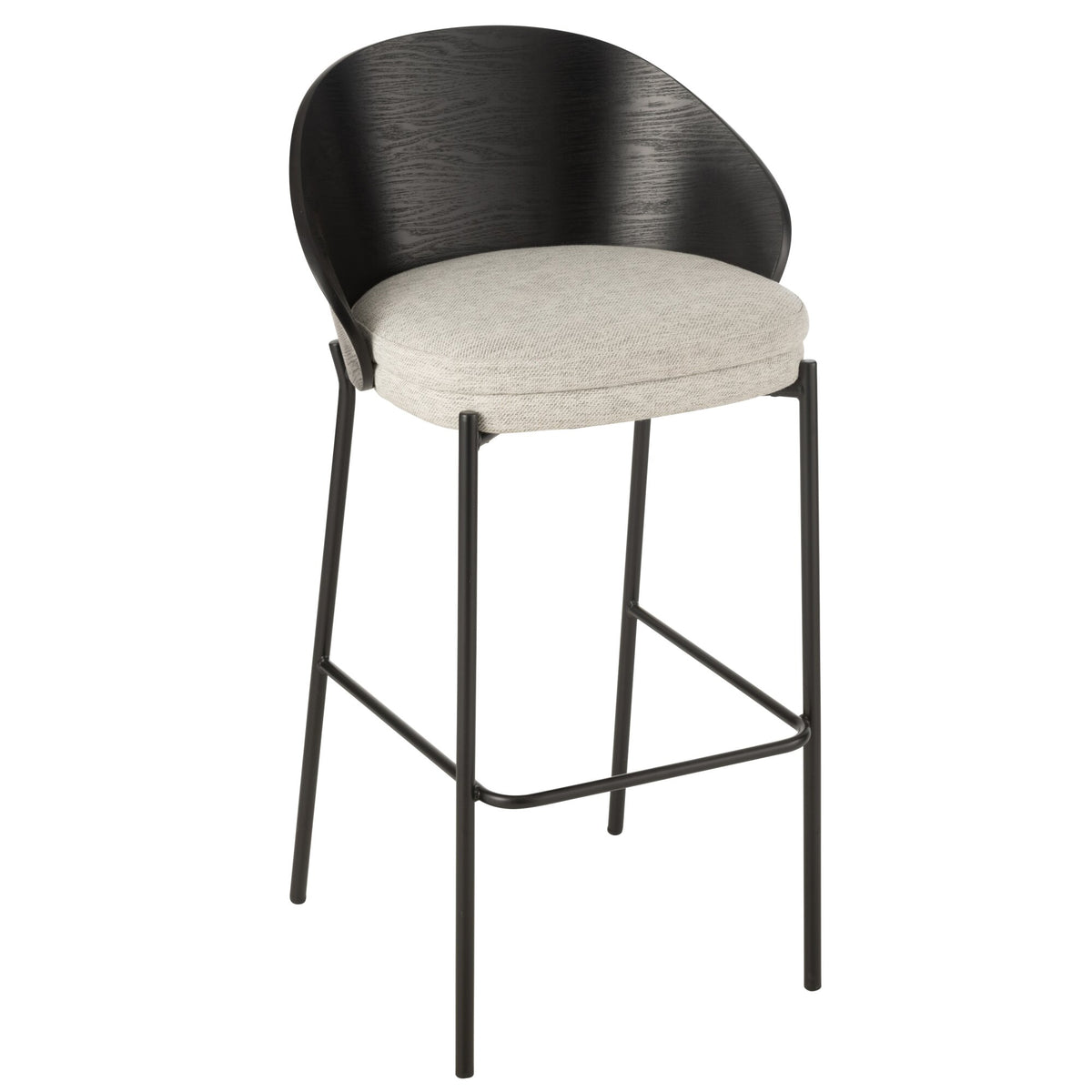 Barstol Lone Multiplex/Metal Sort/Grå J-Line