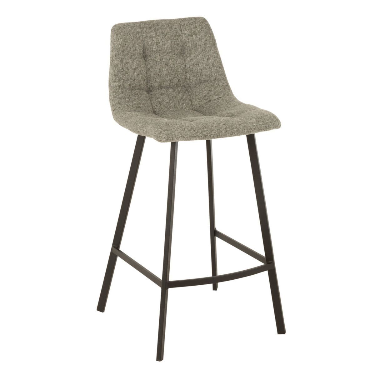 Barstoel Stephane Textiel/Metaal Grijs - J-Line - Barkruk - J-Line - livinglovely.nl