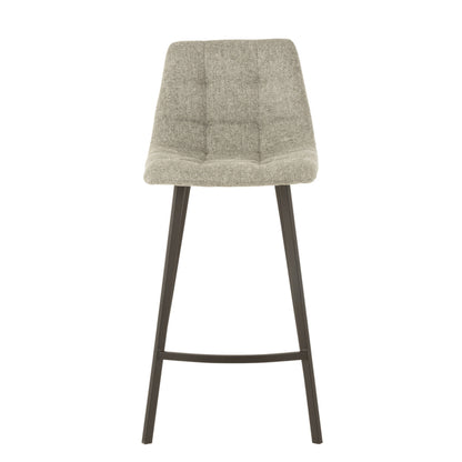 Barstoel Stephane Textiel/Metaal Grijs - J-Line - Barkruk - J-Line - livinglovely.nl