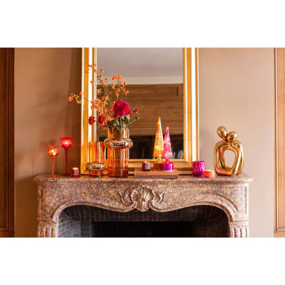 Figur af et par, der krammer, polyresin, guld, J-Line