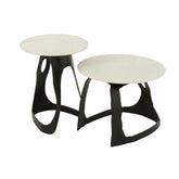 Bijzettafel Aluminium/Steen Zwart/Wit Small J-Line