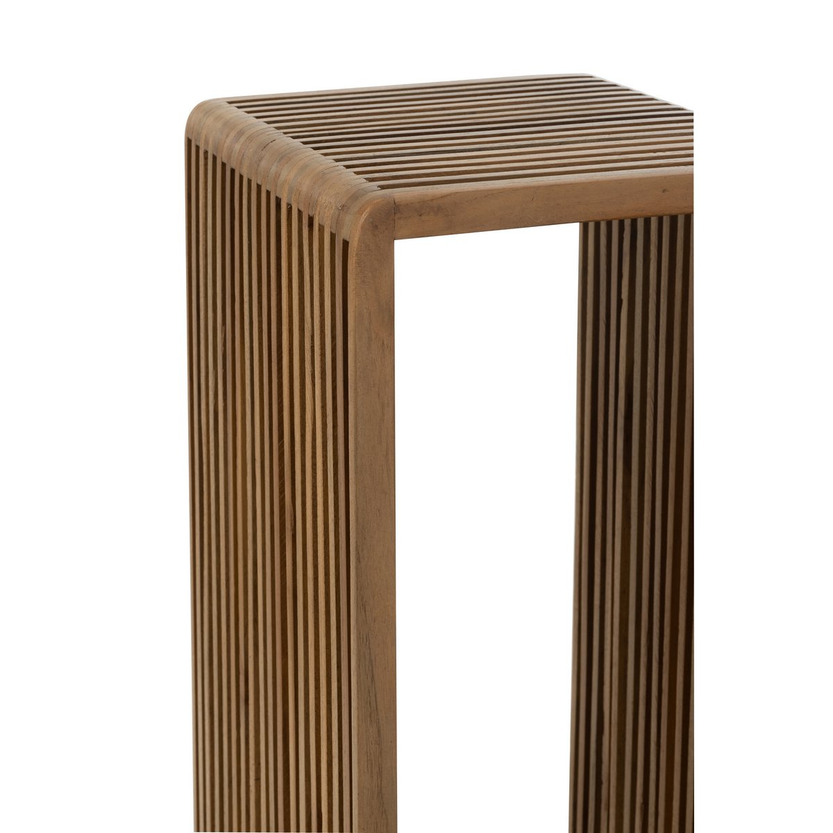 Bijzettafel Kubus Gerecycleerd Teak Naturel Set van 2 - Zuil - J-Line - livinglovely.nl
