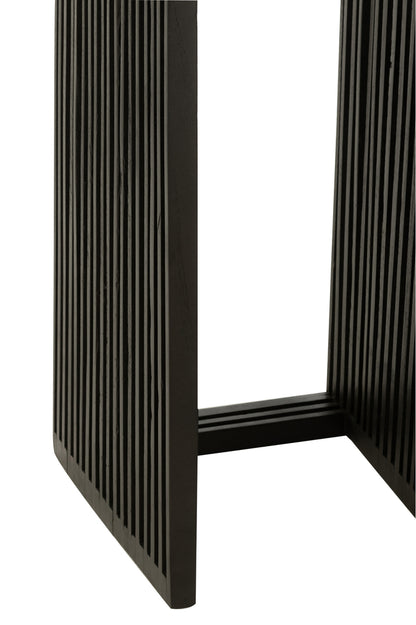 Bijzettafel kubus Gerecycleerd Teak Zwart Set van 2 - Zuil - J-Line - livinglovely.nl