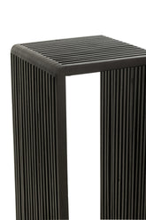 Bijzettafel kubus Gerecycleerd Teak Zwart Set van 2 - Zuil - J-Line - livinglovely.nl