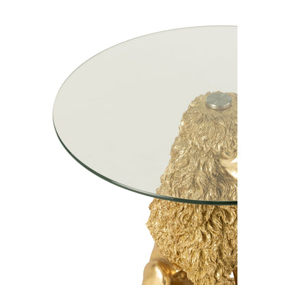 Bijzettafel Poedel Rond Polyresin Goudkleurig J-Line
