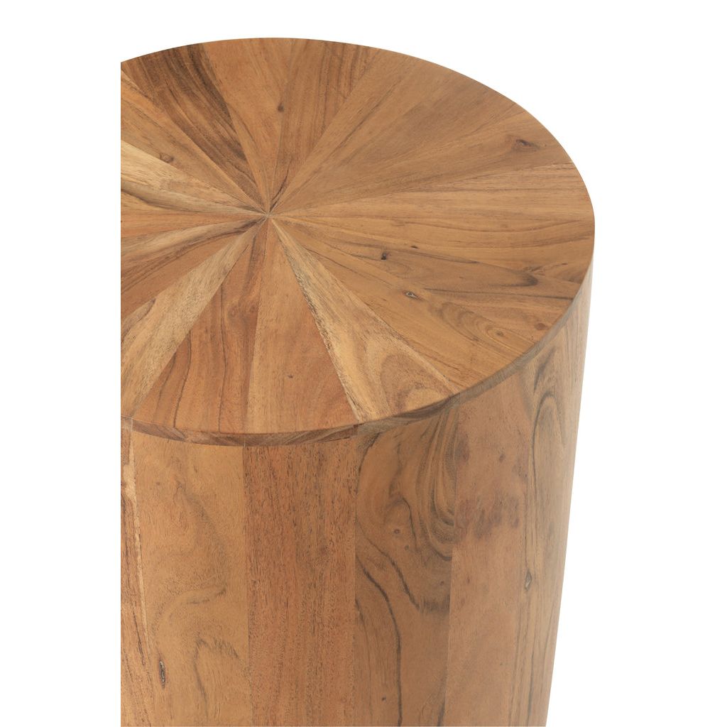 Bijzettafel Rond Acacia Hout/Mdf Naturel J-Line