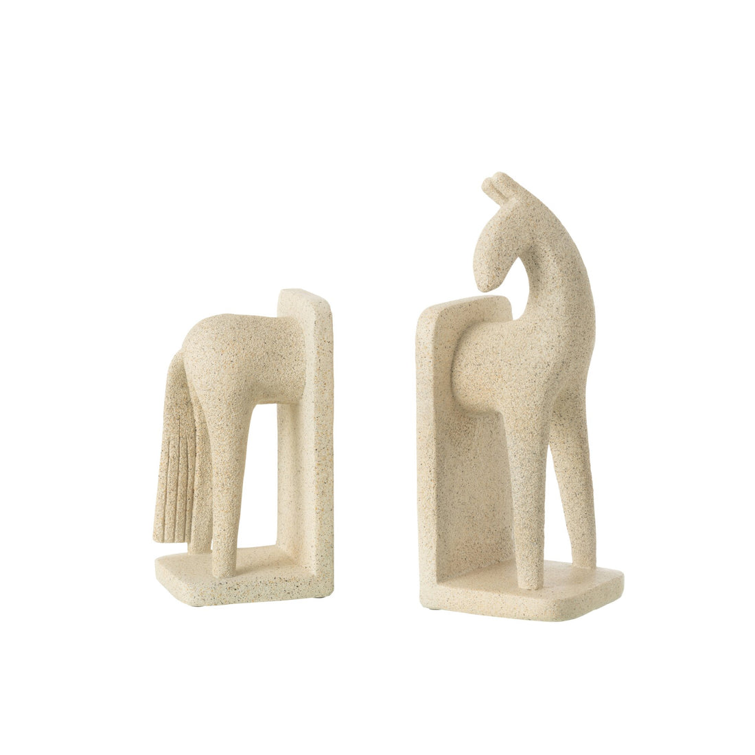 Bogstøtte Hest Moderne Resin Beige Sæt J-Line