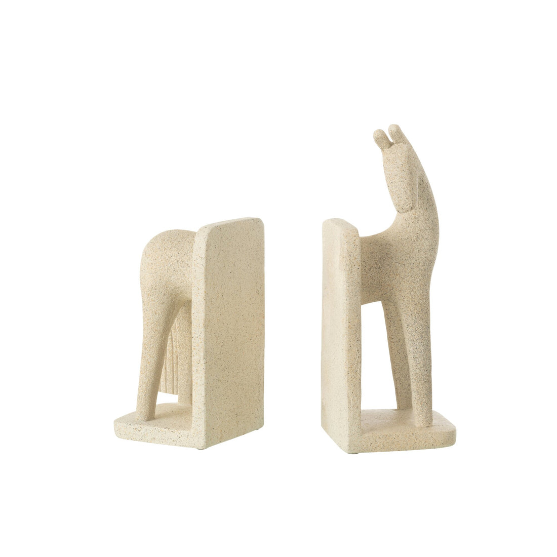 Bogstøtte Hest Moderne Resin Beige Sæt J-Line