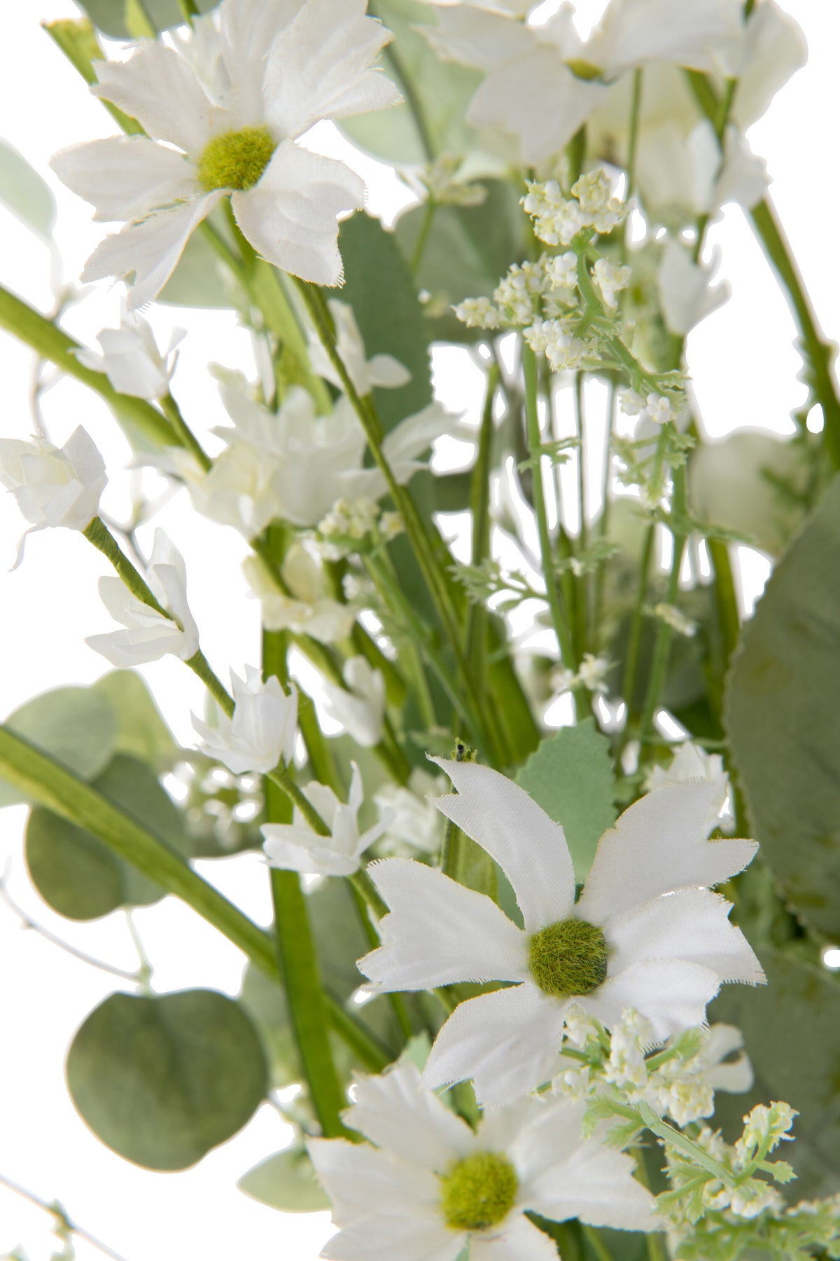 Bouquet Mix Flowers Artificial White - Kunstbloem - J-Line - livinglovely.nl