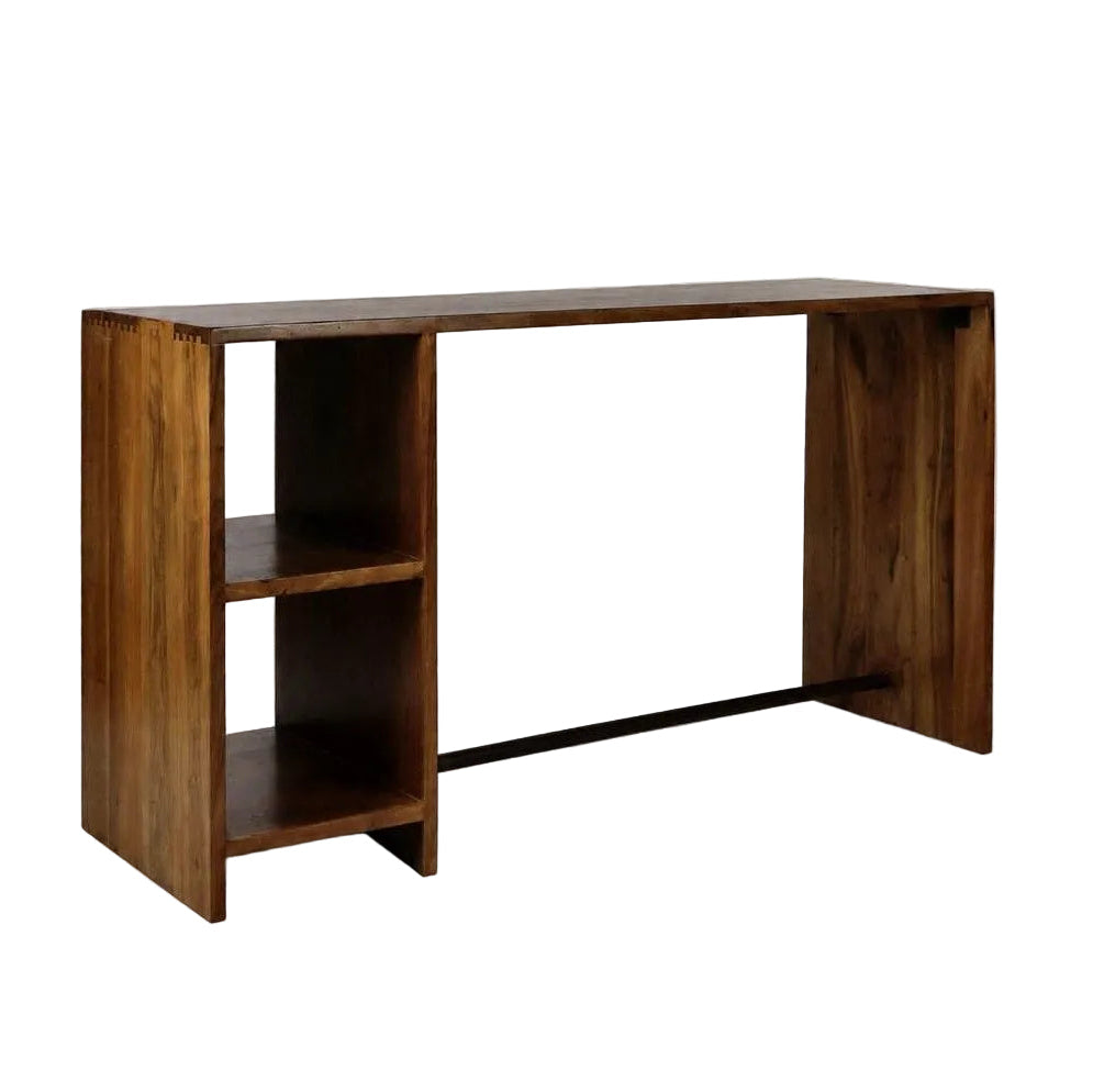 Bureau Nara Teruggewonnen Hout Bruin van Pomax, productfoto in bruin met de volledige vorm in beeld