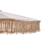 Canvas Parasol Fringe - Crème 250cm - Handgeknoopte parasol - Todo Bien - livinglovely.nl