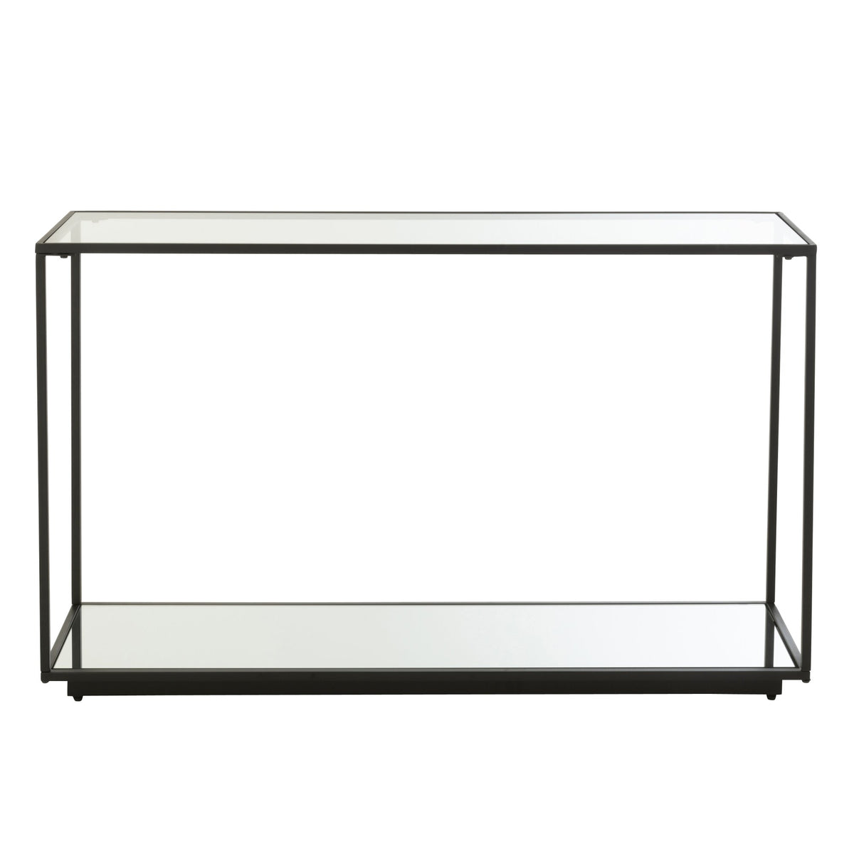 Konsolbord i metal/glas, sort, J-Line