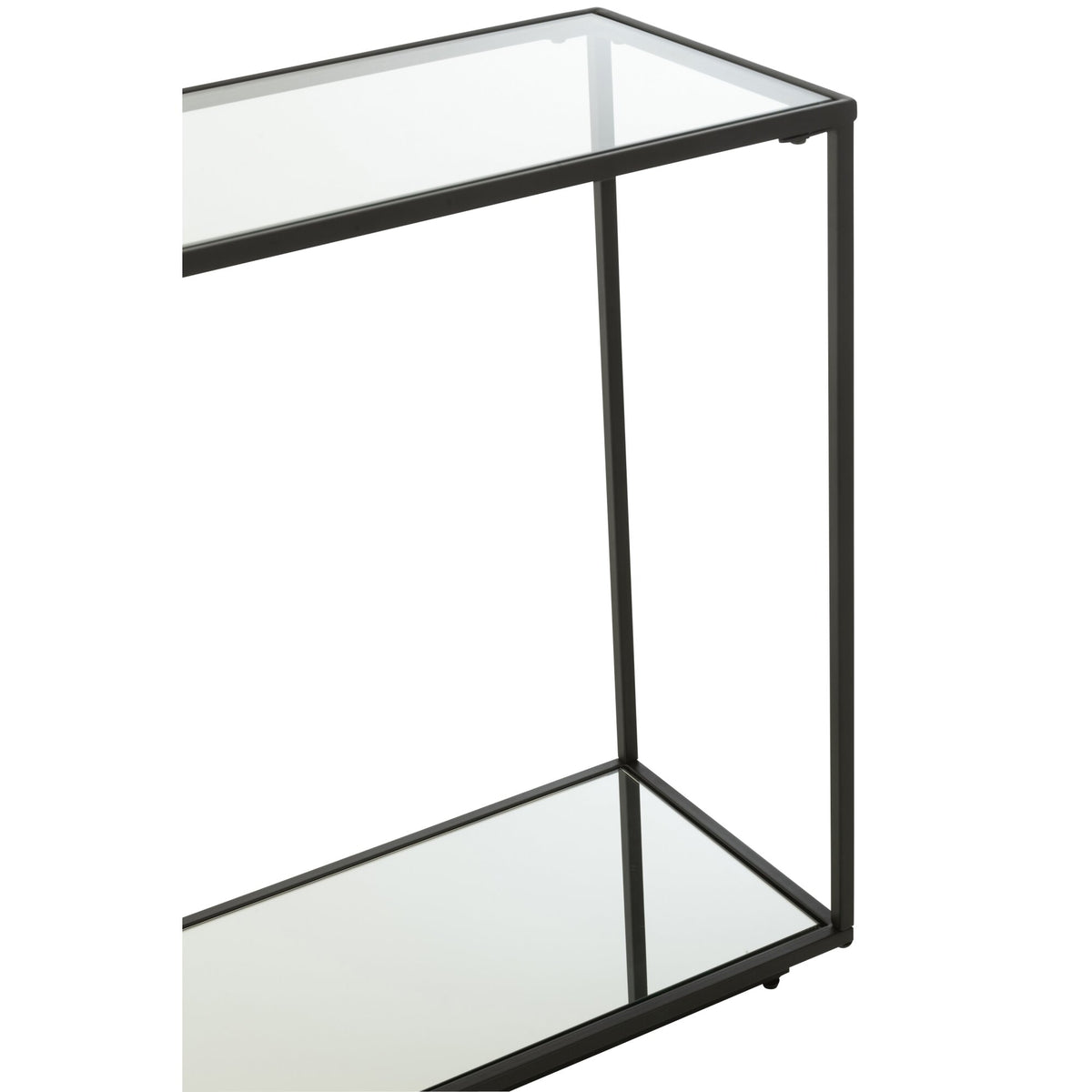 Konsolbord i metal/glas, sort, J-Line