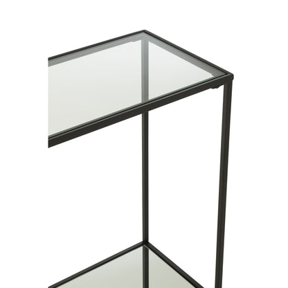 Konsolbord i metal/glas, sort, J-Line