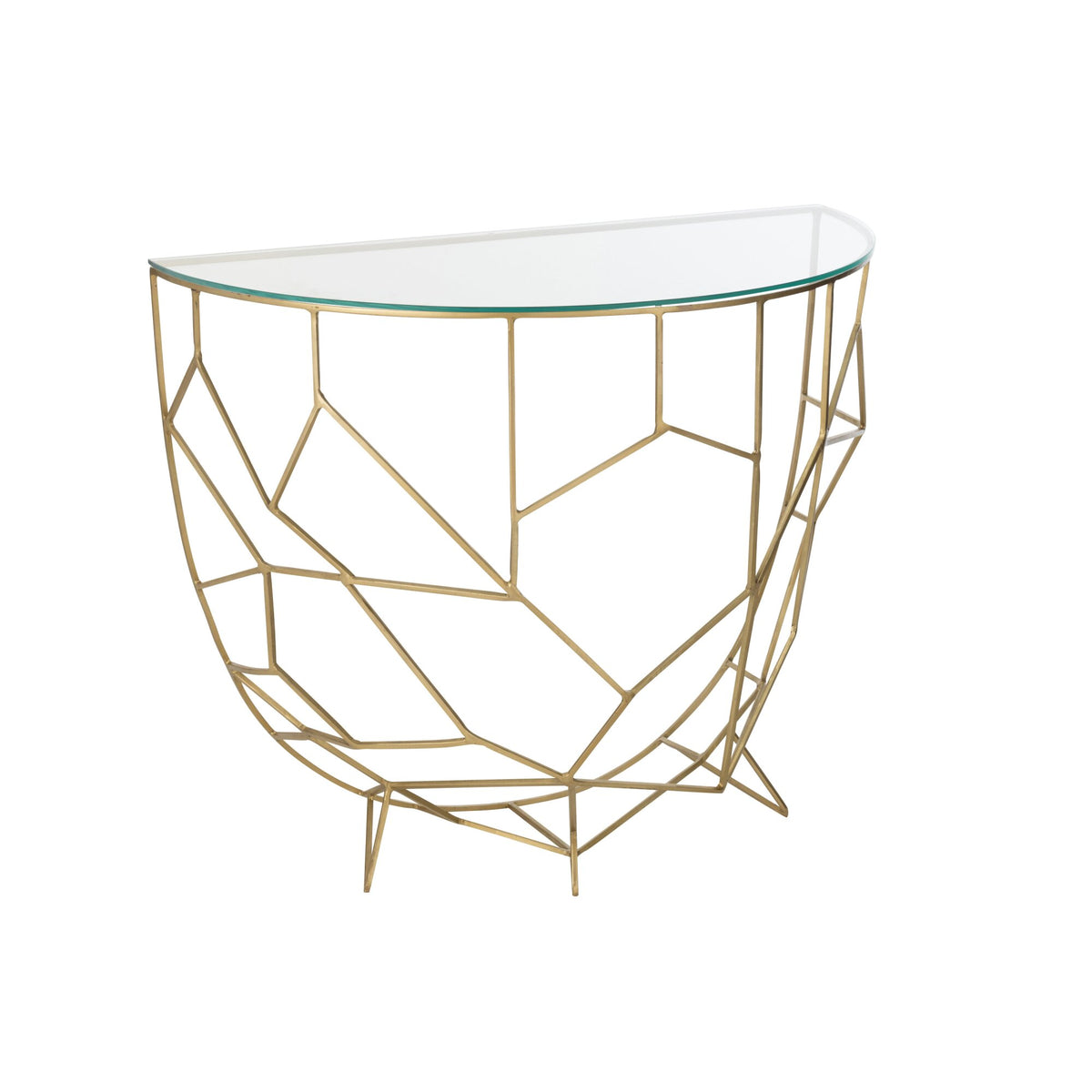 Moza konsolbord i metal/glas, guld, J-Line