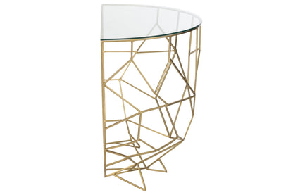 Moza konsolbord i metal/glas, guld, J-Line