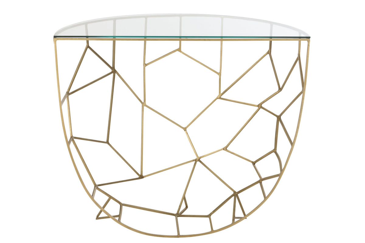 Moza konsolbord i metal/glas, guld, J-Line