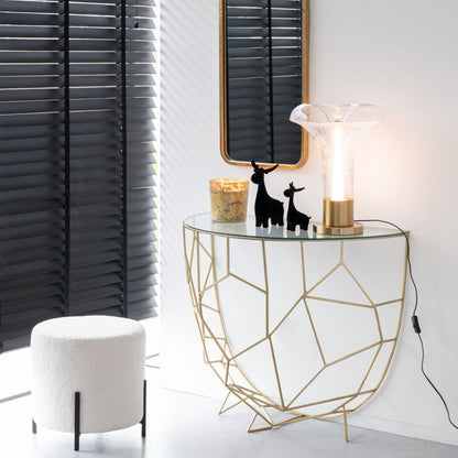 Moza konsolbord i metal/glas, guld, J-Line
