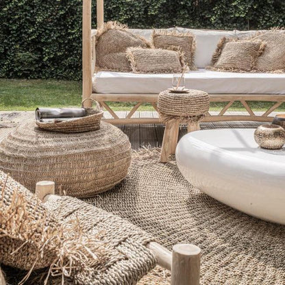De Seagrass Poef - Naturel - M - Poef - Bazar Bizar - livinglovely.nl