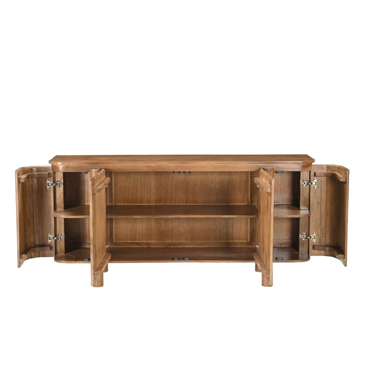 Dressoir Salano pecan met geopende deuren