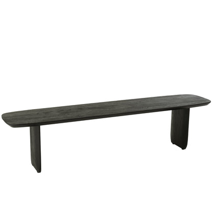 Spisebænk i akacietræ, sort, 190 cm, J-Line