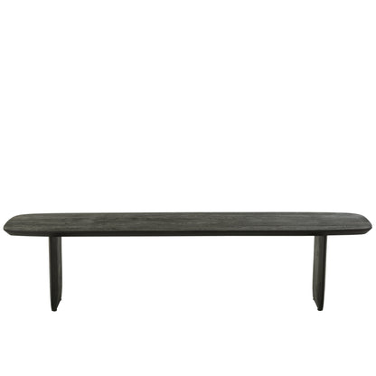 Spisebænk i akacietræ, sort, 190 cm, J-Line