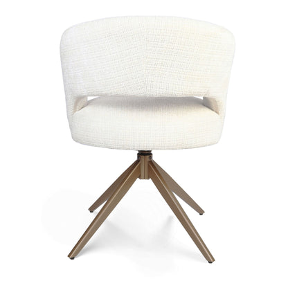 Eetkamerstoel Demi Off White Poot Brons van Starfurn voor aan de eettafel