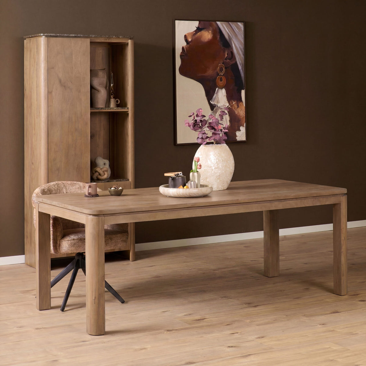 Eettafel Dallas Mangohout Naturel 240cm van Starfurn met stevig blad