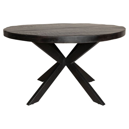 Eettafel Denver Zwart Rond 150cm van Starfurn, royale ronde tafel voor familie en vrienden