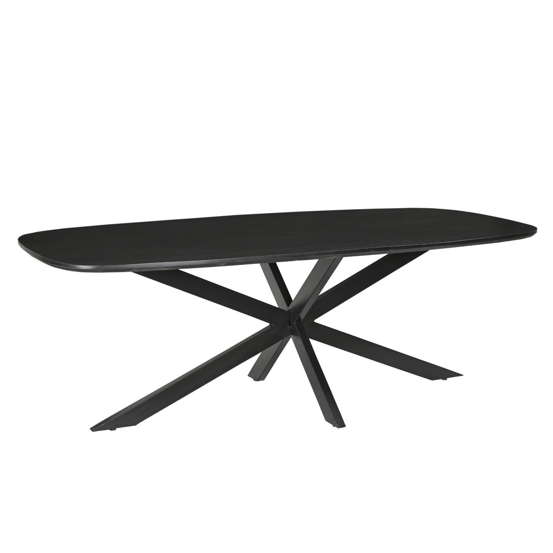 Eettafel Jesper Kala 210cm schuin vooraanzicht met zwart spinpootonderstel