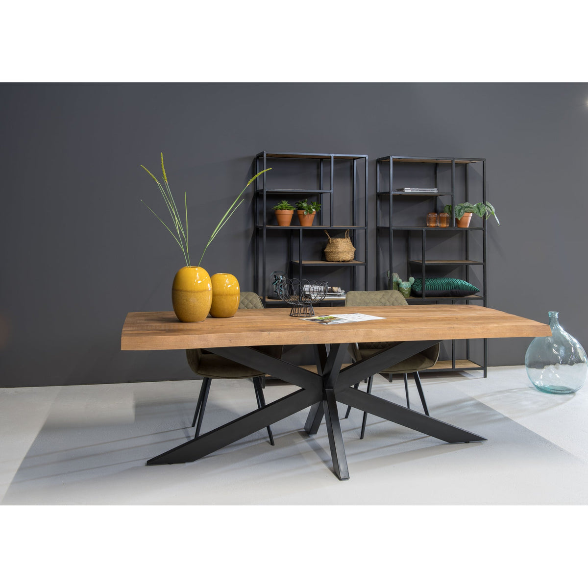 Eettafel Nairobi Tree Top 240cm in Naturel, detail van het blad